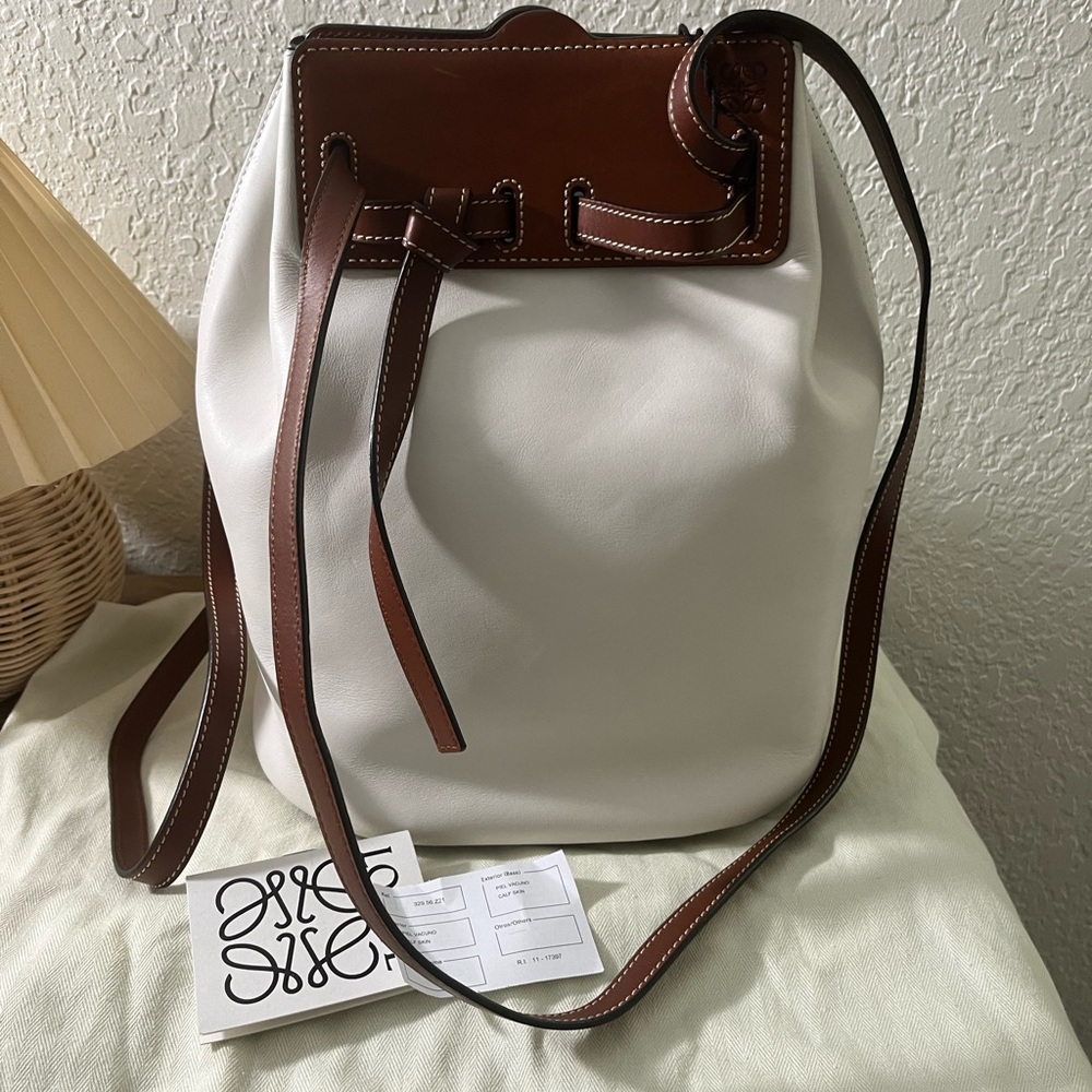 LOEWE Lazo two tone Leather bucket Bag